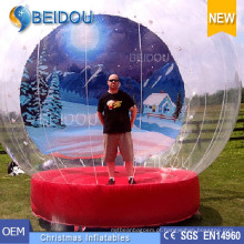 Durable PVC Gigante Foto Inflável Natal Humano Snow Globe